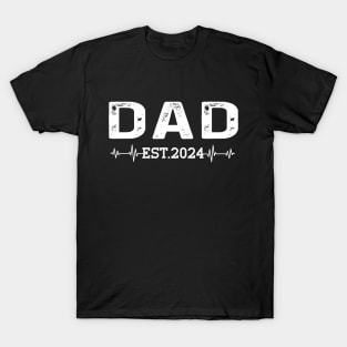 Dad Est 2024 New Dad Gift for Dad Anniversary Father Men T-Shirt